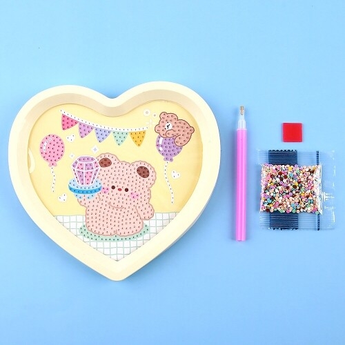 보석십자수 액자 파스텔 동물 테마 만들기