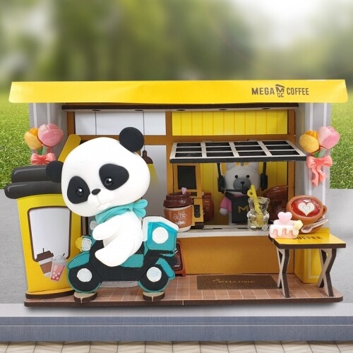 [파스텔클레이] 우드 옐로우 커피 배달 카페 만들기