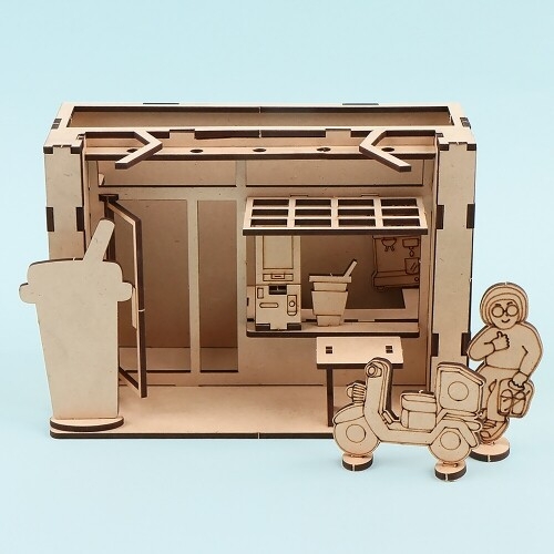 [파스텔클레이] 우드 옐로우 커피 배달 카페 만들기