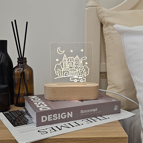 [오늘놀이] DIY 아크릴 무드등(18종 도안북/화이트 마커펜 포함/KC인증)