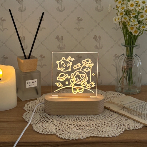 [오늘놀이] DIY 아크릴 무드등(18종 도안북/화이트 마커펜 포함/KC인증)