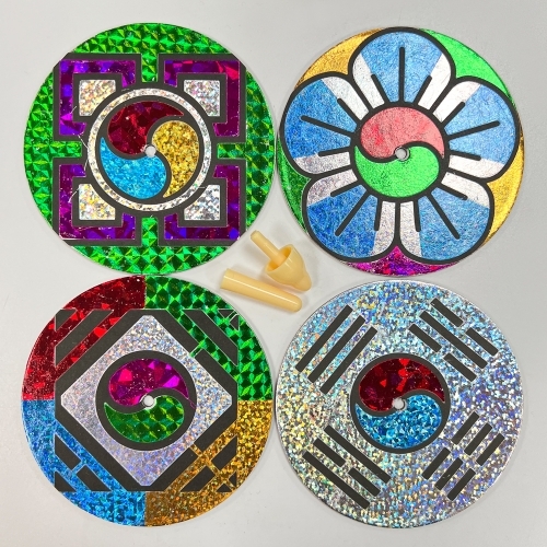 [파스텔클레이] (5개입) 포일아트 태극기 팽이 만들기