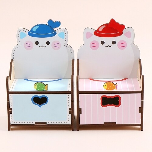 [파스텔클레이]인쇄 우드 모자 고양이 다용도 보관함 만들기