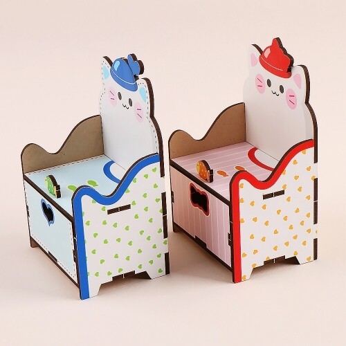 [파스텔클레이]인쇄 우드 모자 고양이 다용도 보관함 만들기