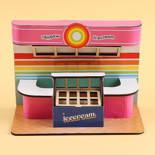 [파스텔클레이]우드 레인보우 아이스크림 가게 만들기