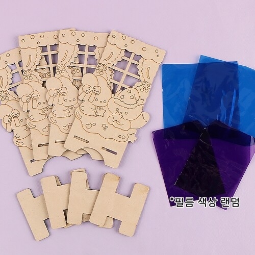 [파스텔클레이](4개입) 우드 썬캐쳐 세로형 토끼 곰돌이 꿈나라 핸드폰 거치대 만들기