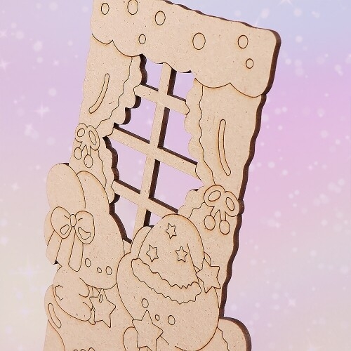 [파스텔클레이](4개입) 우드 썬캐쳐 세로형 토끼 곰돌이 꿈나라 핸드폰 거치대 만들기