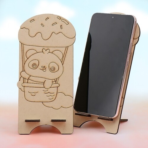 [파스텔클레이](4개입) 우드 세로형 도넛 열기구 팬더 핸드폰 거치대 만들기