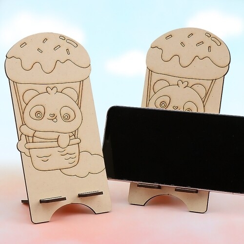 [파스텔클레이](4개입) 우드 세로형 도넛 열기구 팬더 핸드폰 거치대 만들기