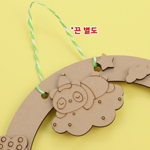 [파스텔클레이]우드 동물 팬더 대나무 풍선 리스 데코판 만들기