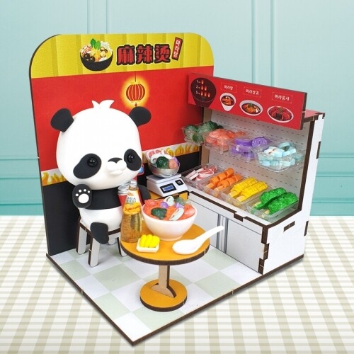 [파스텔클레이]인쇄 우드 토끼 마라탕 가게 만들기