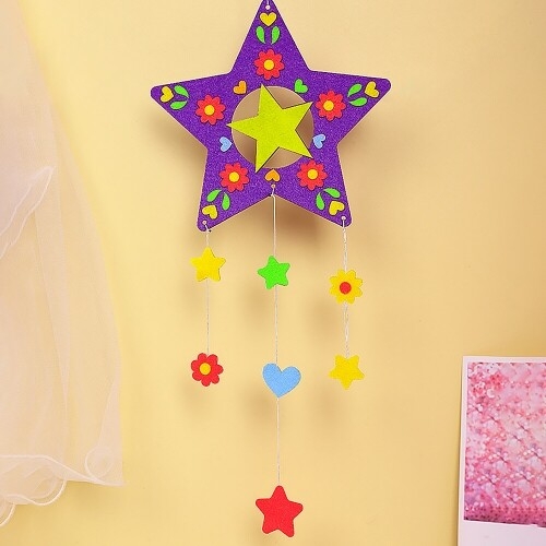 [파스텔클레이] 부직포 무지개 우주 모빌 만들기