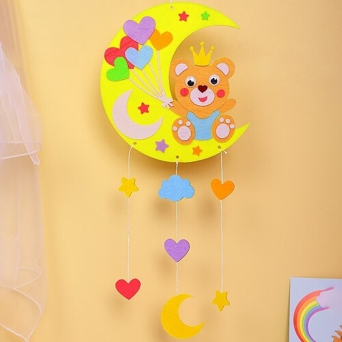 [파스텔클레이] 부직포 무지개 우주 모빌 만들기