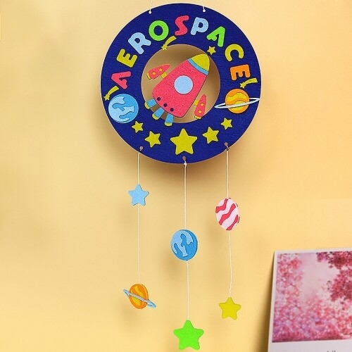 [파스텔클레이] 부직포 무지개 우주 모빌 만들기