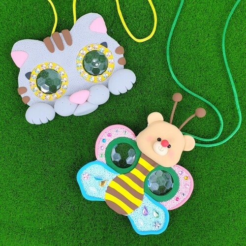 [파스텔클레이] 우드 곤충 렌즈 목걸이 만화경 만들기