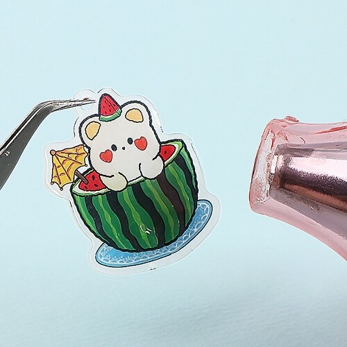 [파스텔클레이] 동물 여름 물놀이 수박 인쇄 슈링클 플라스틱 마술종이