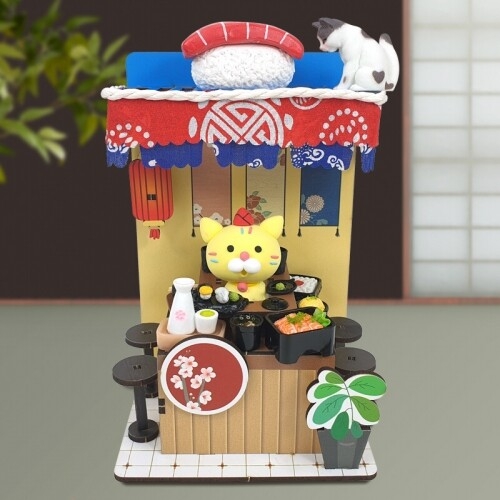 [파스텔클레이] 인쇄 우드 일본 식당 이자카야 만들기