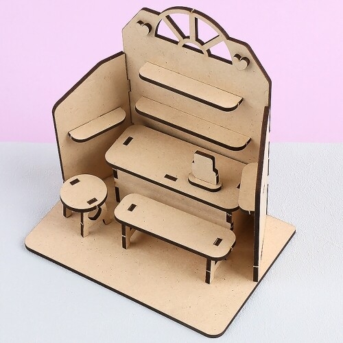 [파스텔클레이] 우드 소품샵 진열대 가게 배경판 만들기