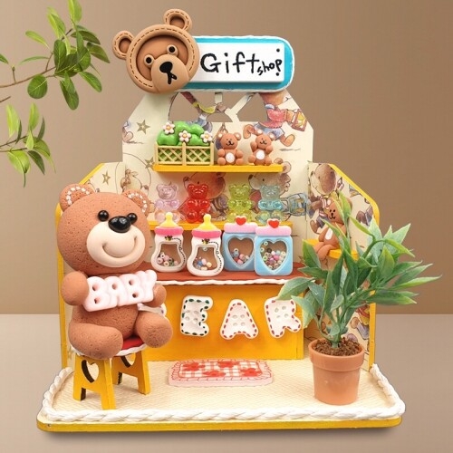 [파스텔클레이] 우드 소품샵 진열대 가게 배경판 만들기