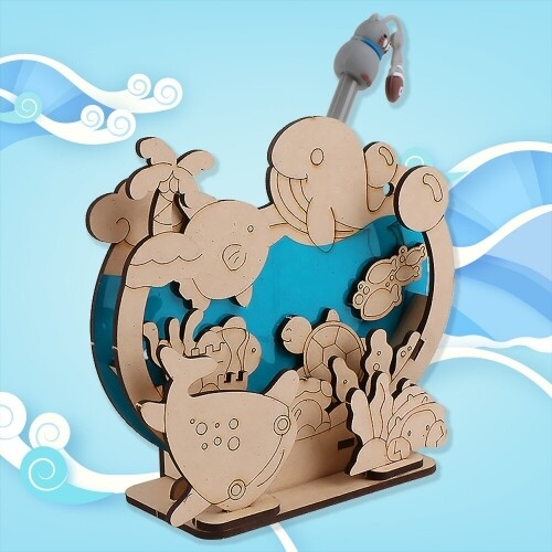 [파스텔클레이] 우드 바다 고래 어항 다용도 꽂이 데코판 만들기