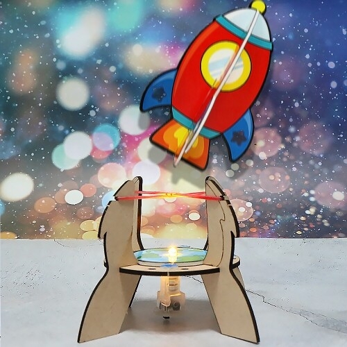 [파스텔클레이](4세트) 고무줄 탄성 로켓 우주선 날리기 만들기 패키지