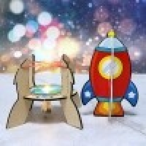 [파스텔클레이](4세트) 고무줄 탄성 로켓 우주선 날리기 만들기 패키지