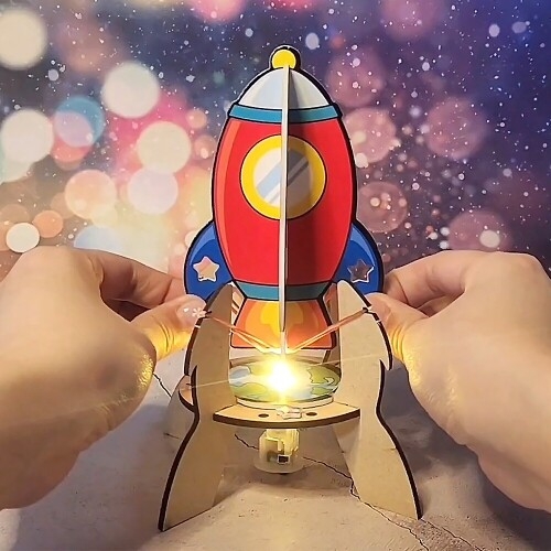 [파스텔클레이](4세트) 고무줄 탄성 로켓 우주선 날리기 만들기 패키지