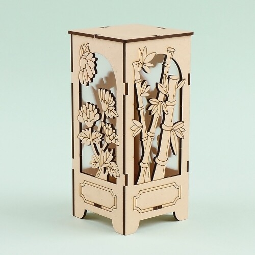 [파스텔클레이] 우드 사군자 매난국죽 스탠드 무드등 만들기