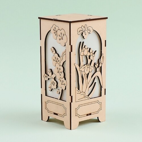 [파스텔클레이] 우드 사군자 매난국죽 스탠드 무드등 만들기