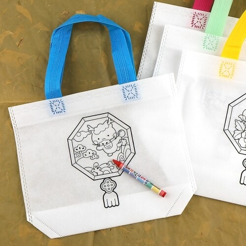 [파스텔클레이] (4개입)전통 민화 팔각 노리개 색칠 부직포 가방 만들기