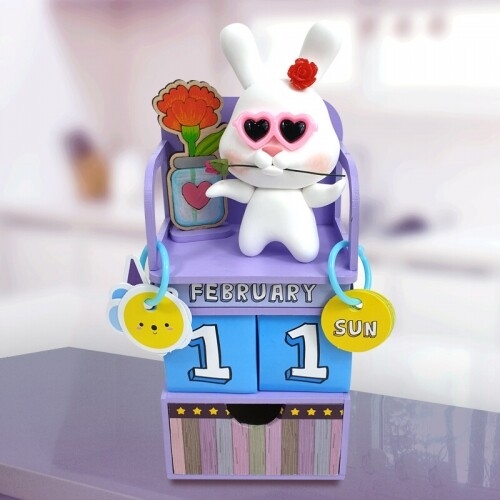 [파스텔클레이] 우드 플라워 서랍 수납함 큐브 달력 꽂이등 만들기