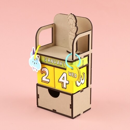 [파스텔클레이] 우드 플라워 서랍 수납함 큐브 달력 꽂이등 만들기