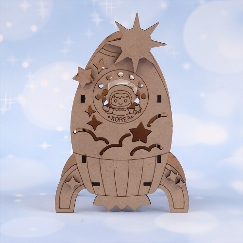 [파스텔클레이] 우드 우주 로켓 우주선 다용도 꽂이 만들기