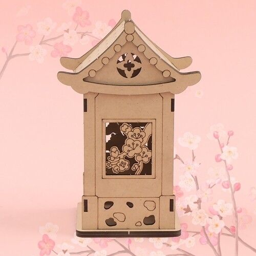 [파스텔클레이] 우드 매화 나무 기와집 무드등 만들기