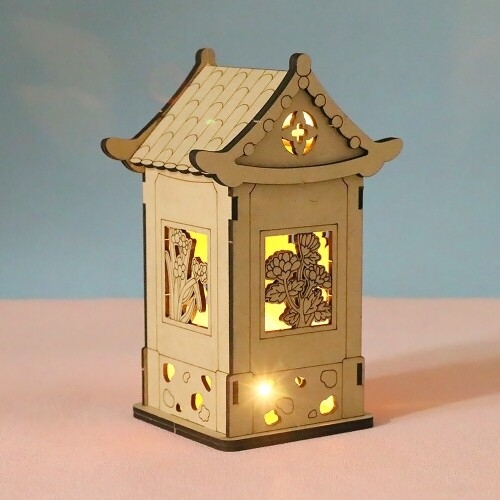 [파스텔클레이] 우드 매화 나무 기와집 무드등 만들기