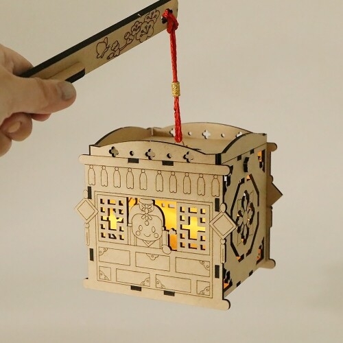 [파스텔클레이] 우드 꽃가마 초롱 추석 설날 만들기 키트