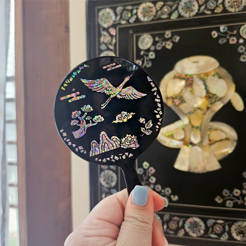 [오늘놀이] 전통 자개 손거울(자개 스티커 포함/KC 인증)