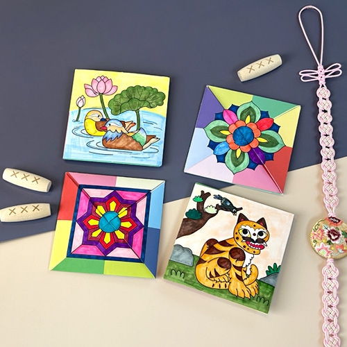 [오늘놀이] 전통 민화 대왕 딱지(2종 세트/크고 쉽게 접는 딱지/KC인증)