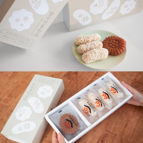 [키즈비전] 국산 수제한과 기프트세트 유과8입+약과4입+쇼핑백 유치원 어린이집 선생님 설 추석 선물 답례품