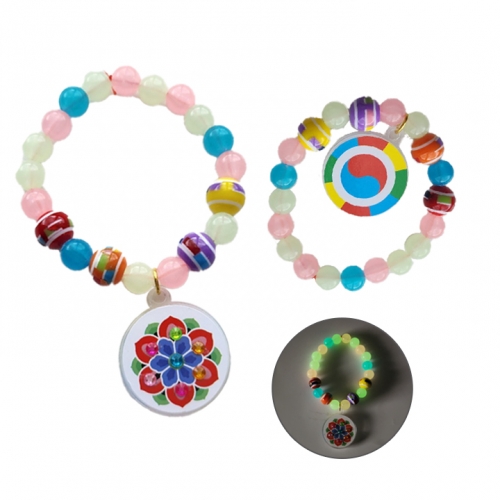 [해피메이크]전통문양 양면 야광팔찌&목걸이(택1)/우리나라 명절