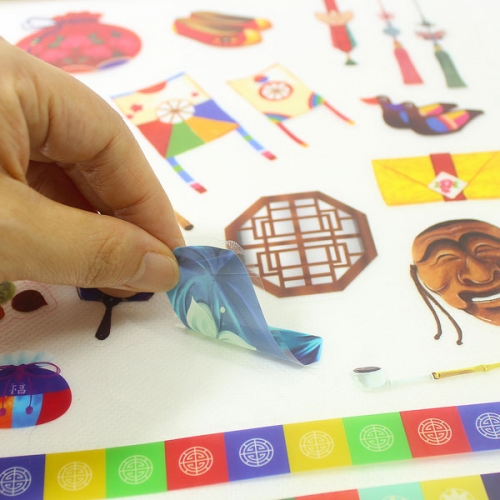 전통 투명 스티커 (3매입)