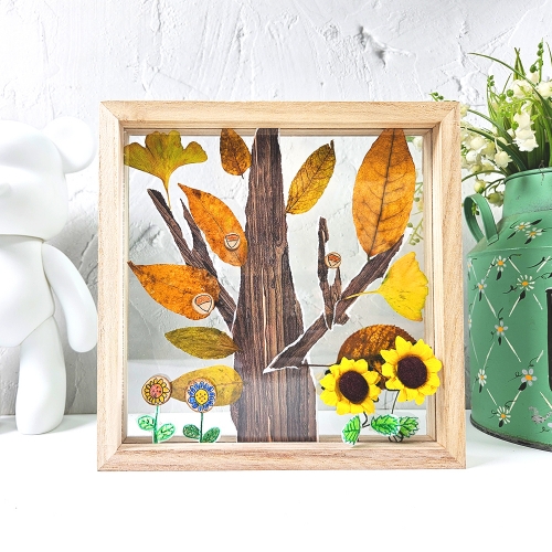 [만꾸] 가을나무 압화액자