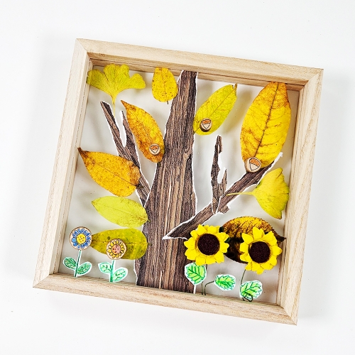 [만꾸] 가을나무 압화액자