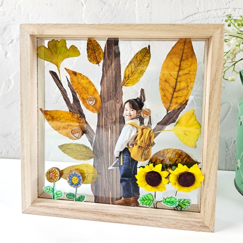 [만꾸] 가을나무 압화액자