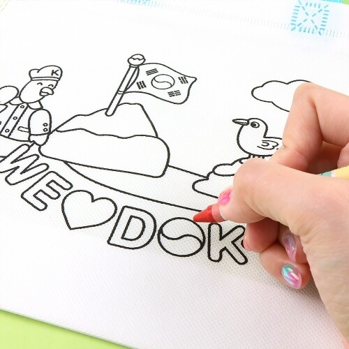 [파스텔클레이] 위 러브 독도 강치 색칠 부직포 가방 만들기