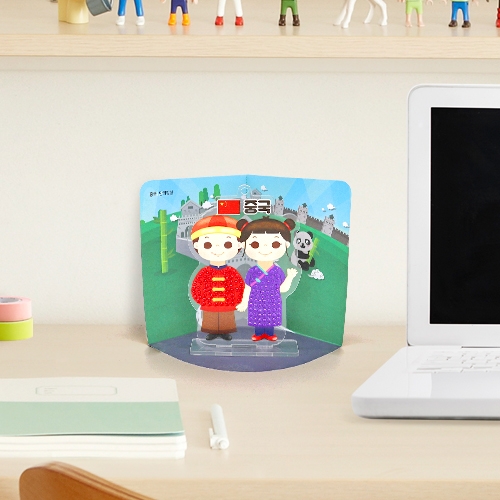 [하하당] 세계전통의상 보석십자수 스탠드 키링 (8종 택1)