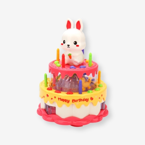 멜로디 케이크 작동완구 토끼 오리 미러볼 장난감 어린이 생일 축하 케익