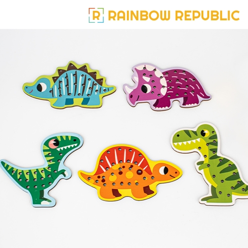 다양한 동물 실꿰기 놀이