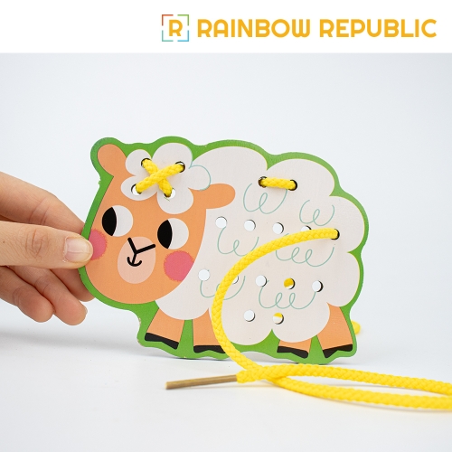 다양한 동물 실꿰기 놀이