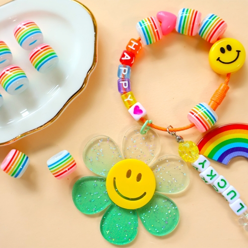 무지개 줄무늬 비즈30p